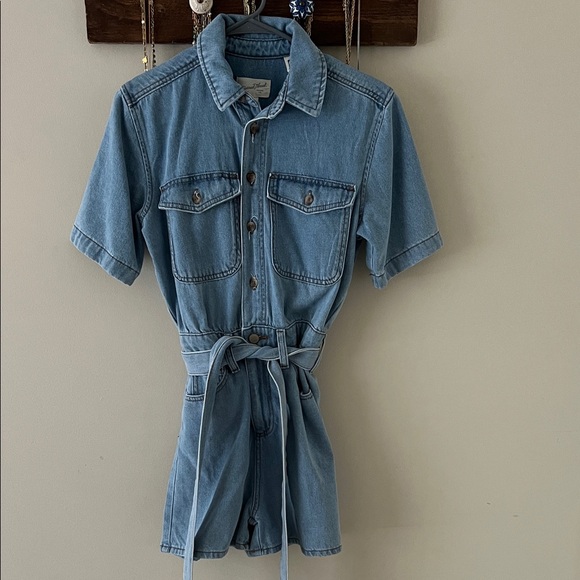 Universal Thread Light Blue Denim Romper - Picture 1 of 5